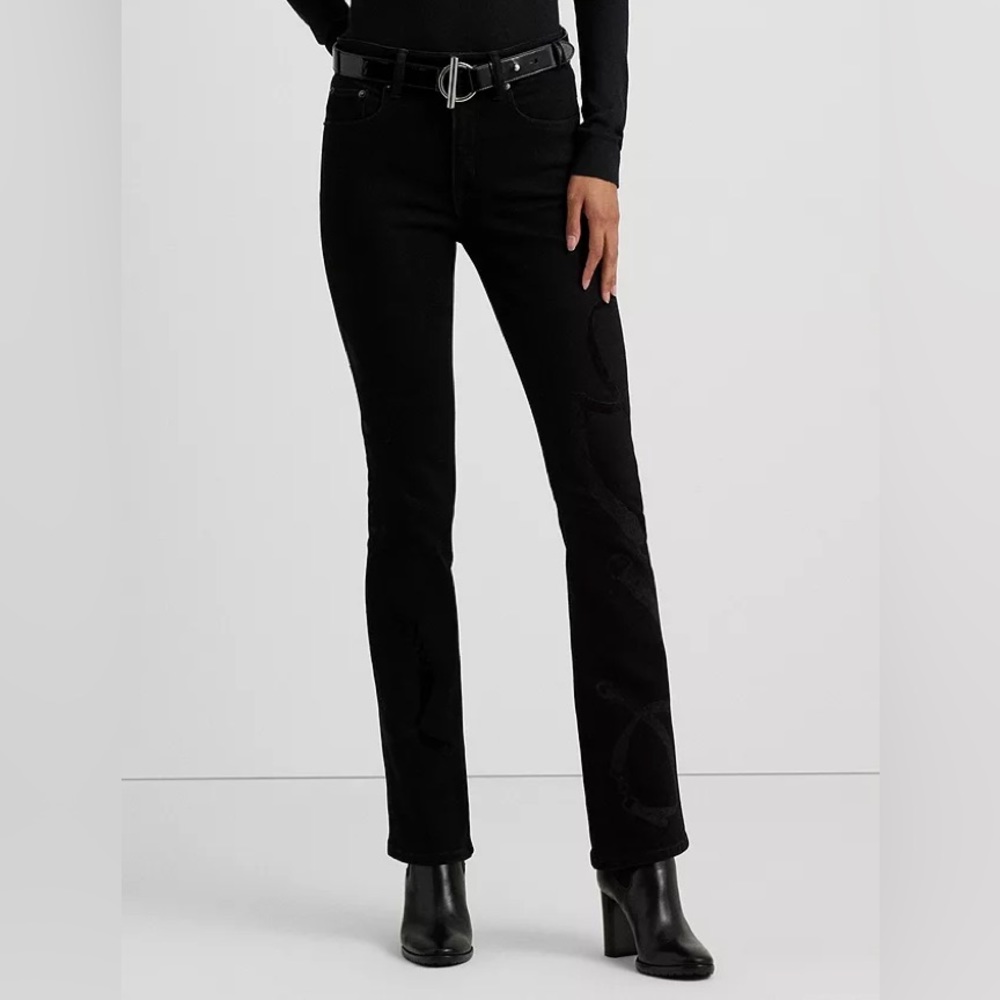 ❤️❤️ Lauren Ralph Lauren High Rise Bootcut Jeans, Black❤️❤️